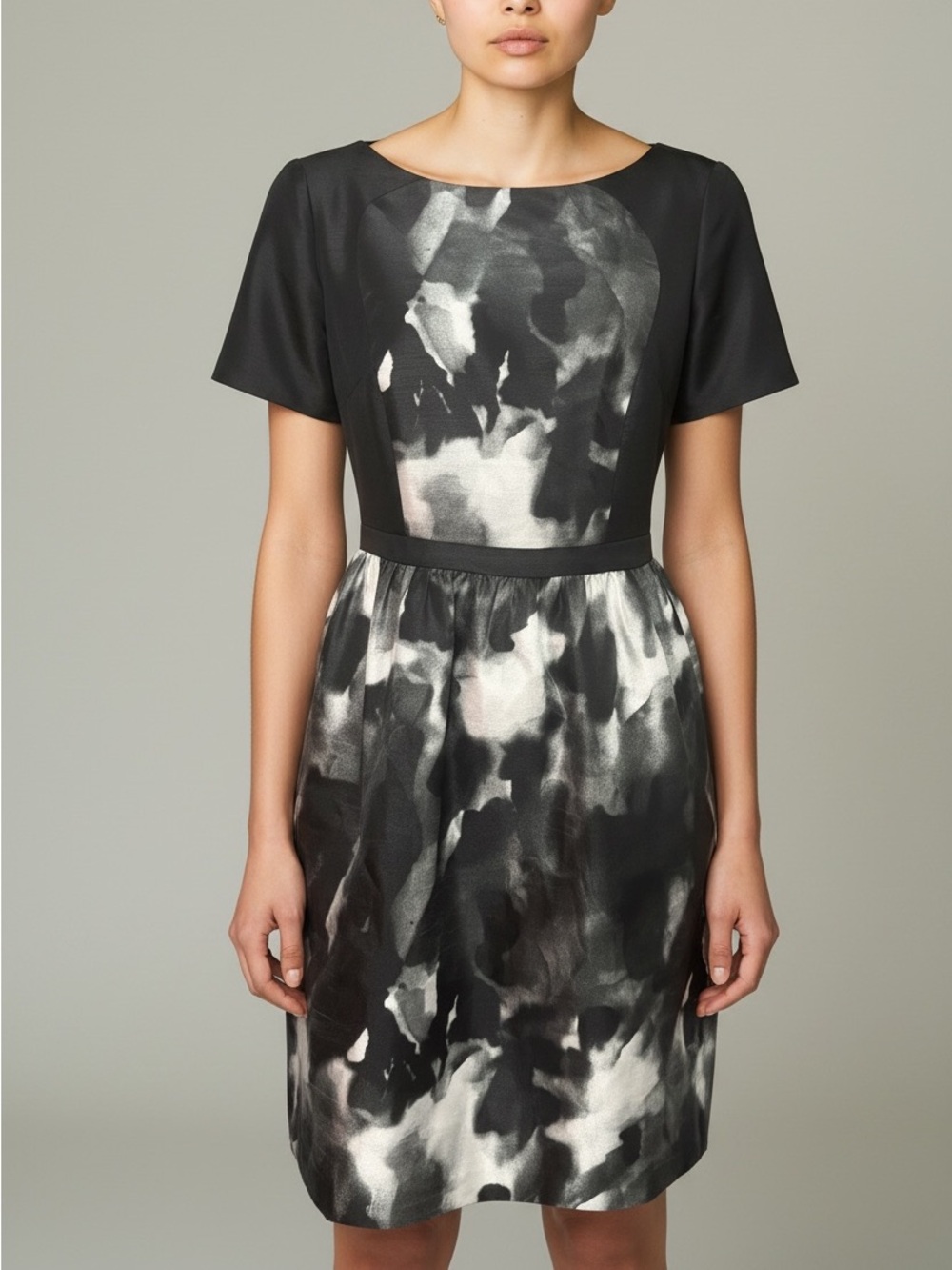 Jayson Brunsdon Black Label Printed Short Sleeve Dress Black